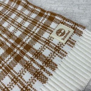 Timberland Brown and White Plaid Scarf New